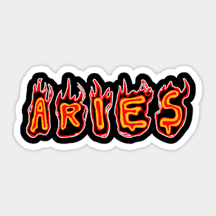 Aries Flame Text Sticker